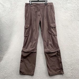 Quechua Women’s Size 28-29 Convertible Pants Brown Cargo Pockets Outdoor Hiking